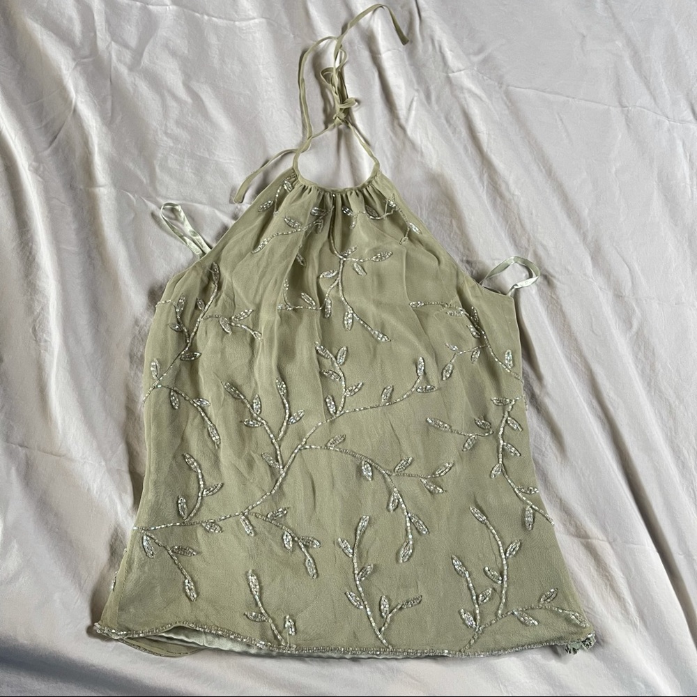 90s beaded halter corset top